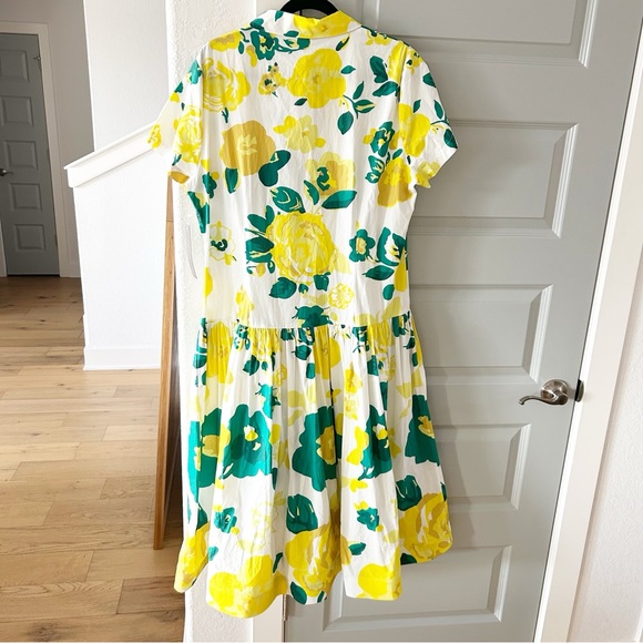 NWT Anthropologie Plenty Tracy Reese Flounce Floral Shirt Dress Drop Waist - Picture 4 of 5